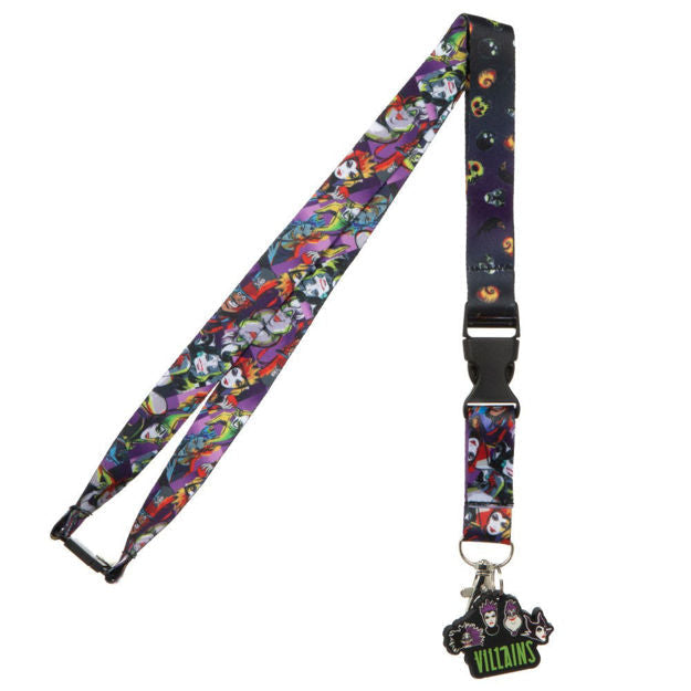 Disney Villains AOP Rubber Charm Lanyard