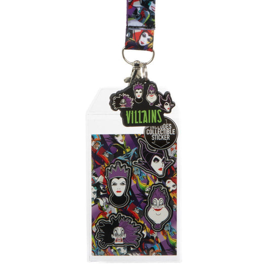Disney Villains AOP Rubber Charm Lanyard