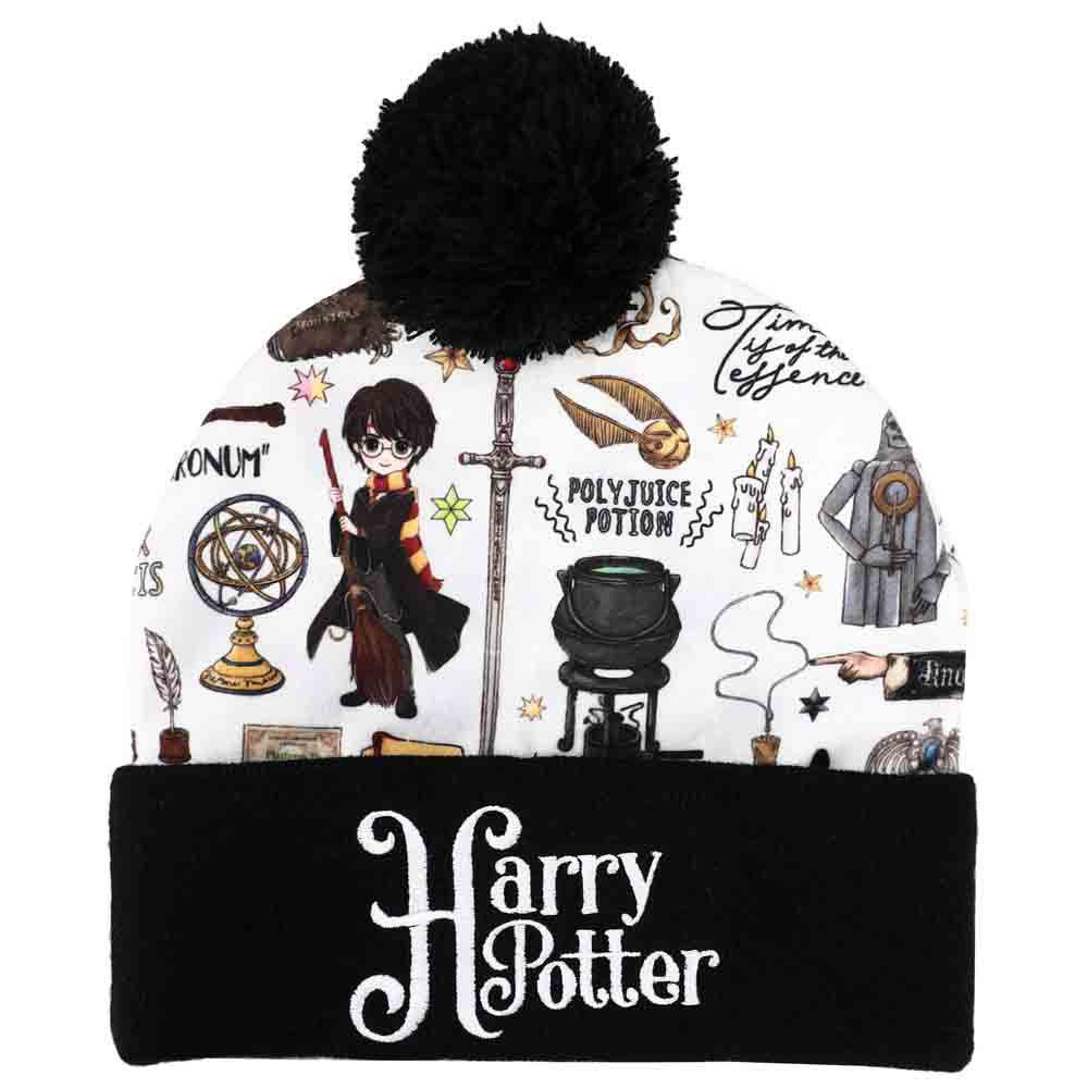 Harry Potter Kawaii Anime Style Embroidered Cuff Beanie Hat