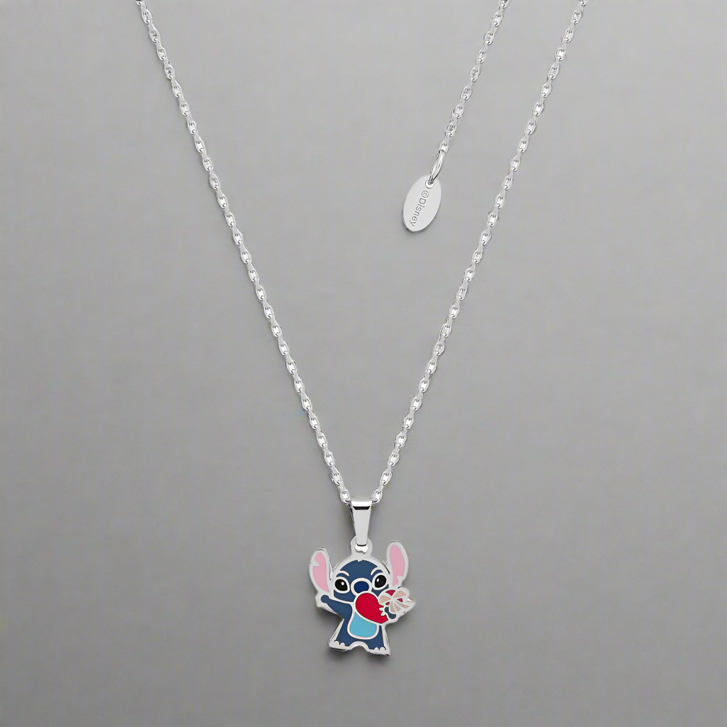 Disney Lilo & Stitch Heart Enamel Necklace