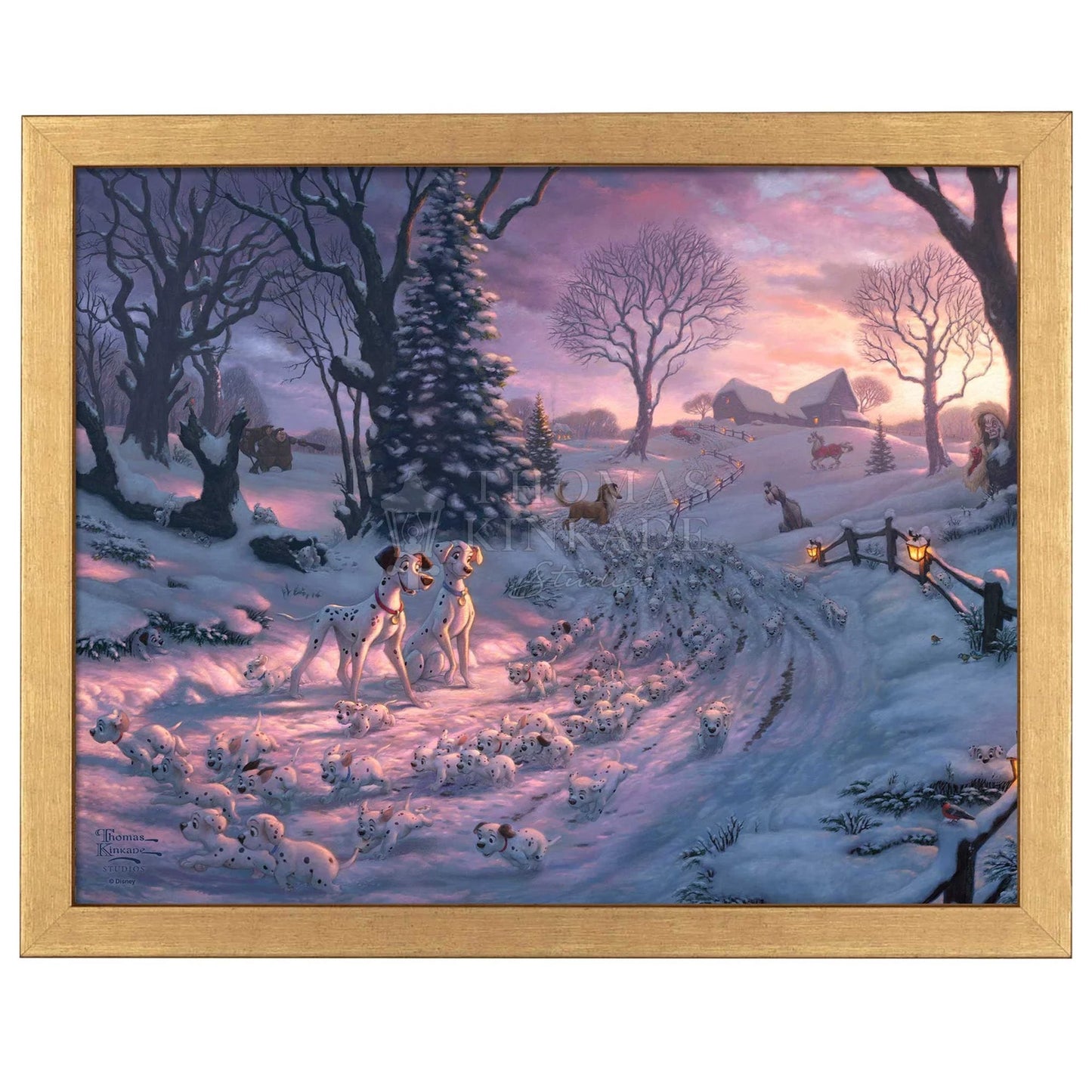 Disney 101 Dalmations "Dalmations on the Run" Thomas Kinkade Framed Art Print