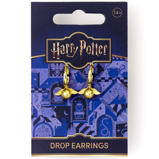 Harry Potter Golden Snitch Hugger Hoop Drop Earrings
