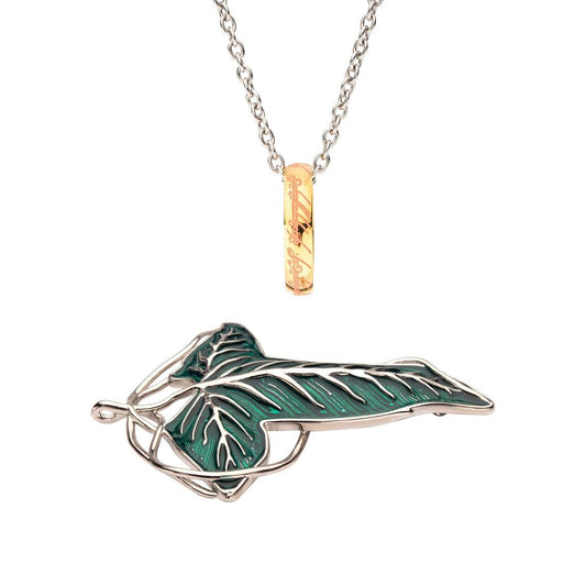 Lord of the Rings Frodo's Elven Leaf Brooch and The One Ring Collectors Set