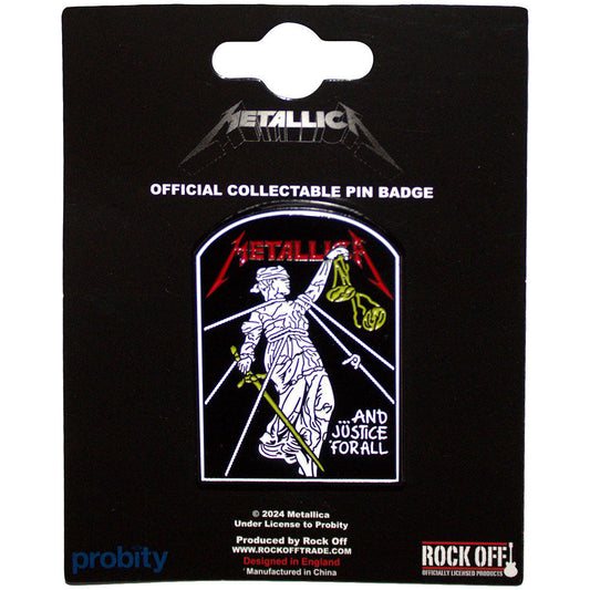 Metallica And Justice For All Tombstone Pin