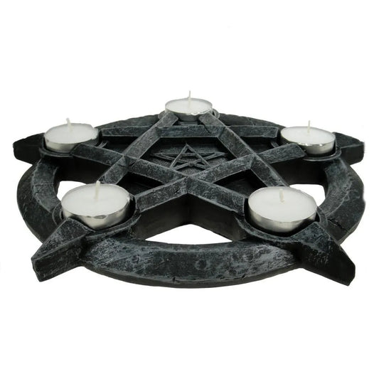 Pentagram Gothic Wiccan Tealight Holder
