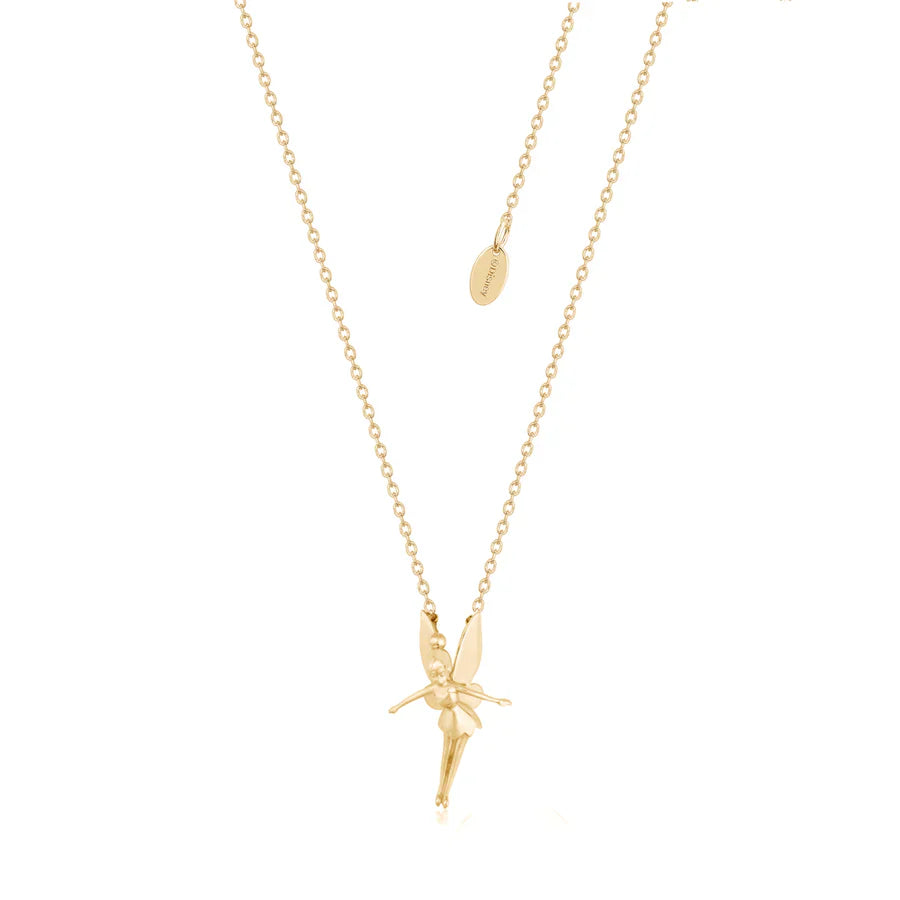 Peter Pan Tinkerbell Pendant Disney Couture Necklace in Yellow Gold