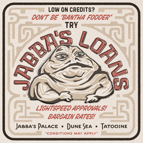 Jabba's Loans (Star Wars) Jabba the Hutt Metal 20" Wall Sign