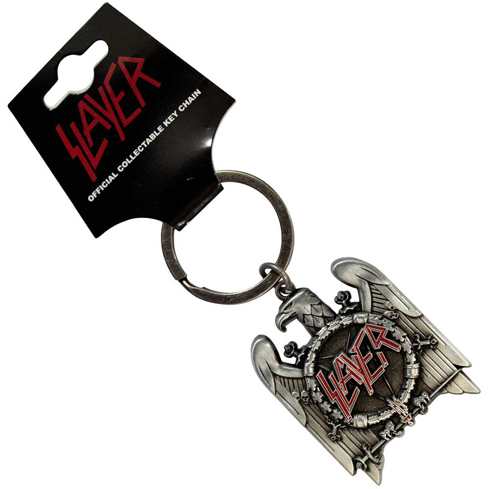 Slayer Band Silver Eagle Keychain