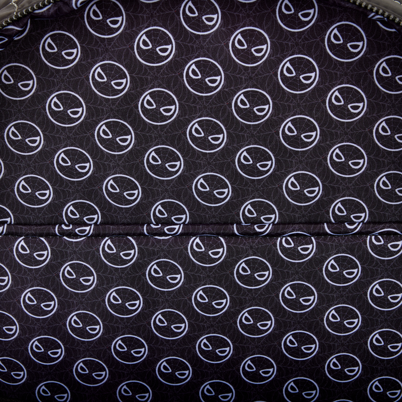 Loungefly Spider-Man Black & White Suit Cosplay Quilted Full-Size Backpack