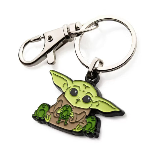 Star Wars The Mandalorian Grogu Eating Space Frogs Enamel Keychain