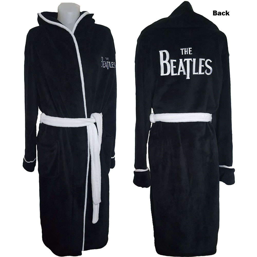 The Beatles Logo Plush Black Robe
