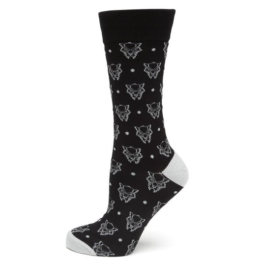 Black Panther Mask (Marvel Comics) Black Dot Dress Socks