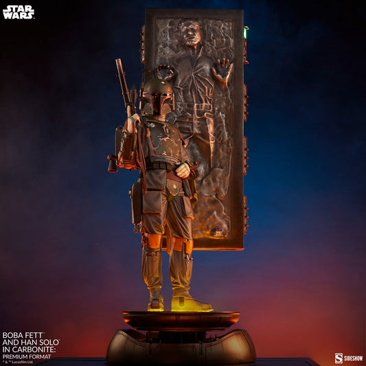Boba Fett with Han Solo in Carbonite Star Wars Premium Format Statue by Sideshow