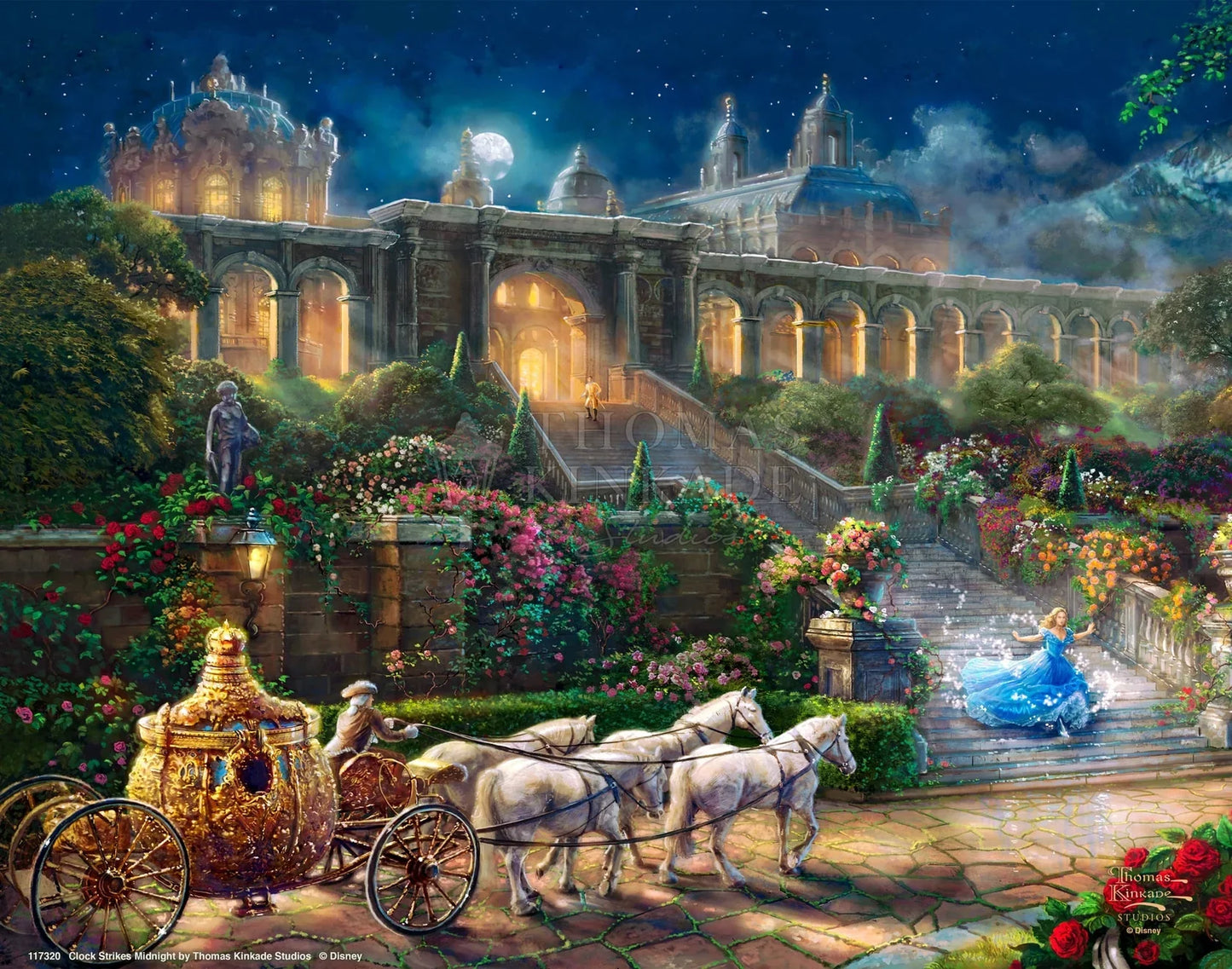 Cinderella "The Clock Strikes" Thomas Kinkade Framed Art Print