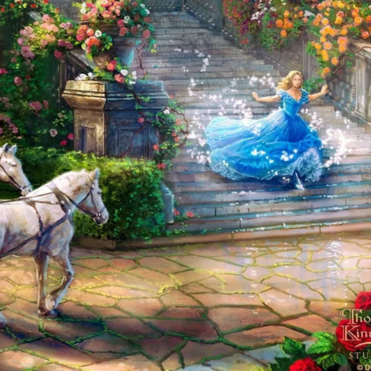 Cinderella "The Clock Strikes" Thomas Kinkade Framed Art Print