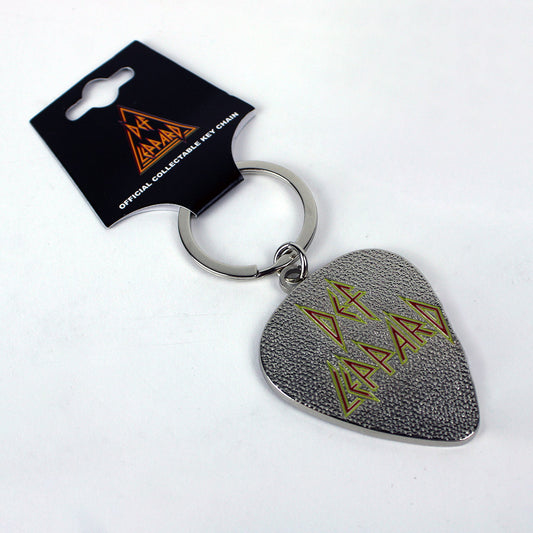 Def Leppard Pick Logo Metal Keychain