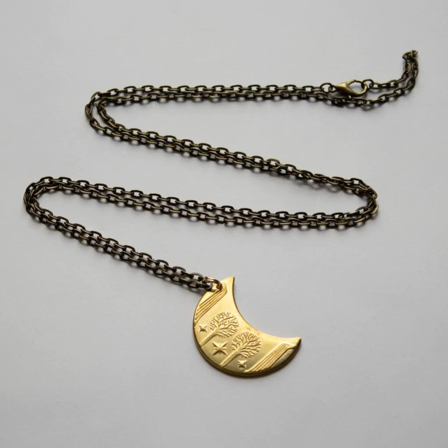 Golden Moon of Rivendell (Lord of the Rings) Elven Pendant Necklace