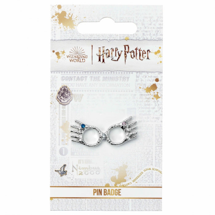Harry Potter Luna Lovegood Spectrospecs Glasses Silver Pin Badge