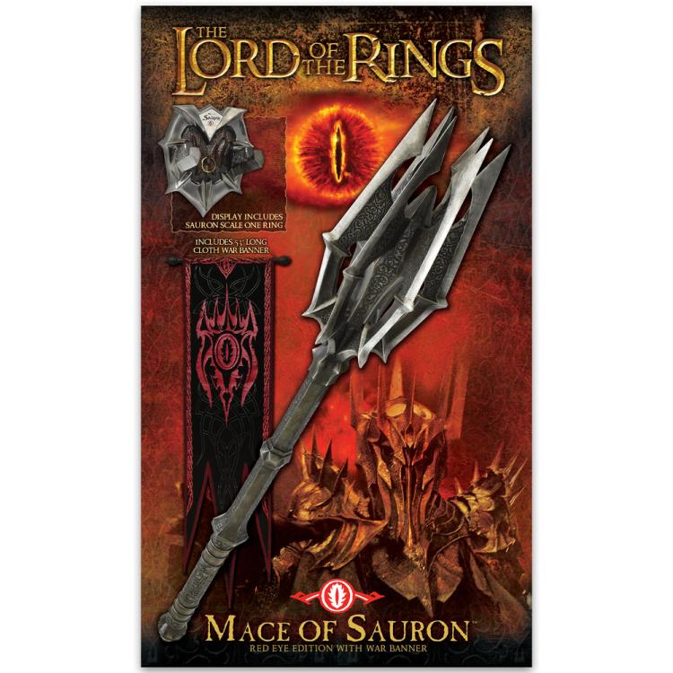 Lord of the Rings Sauron Mace and Banner Replica with One Ring