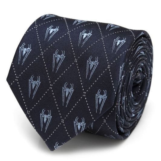 Marvel Spider-Man Emblem Navy Diamond Fine Necktie