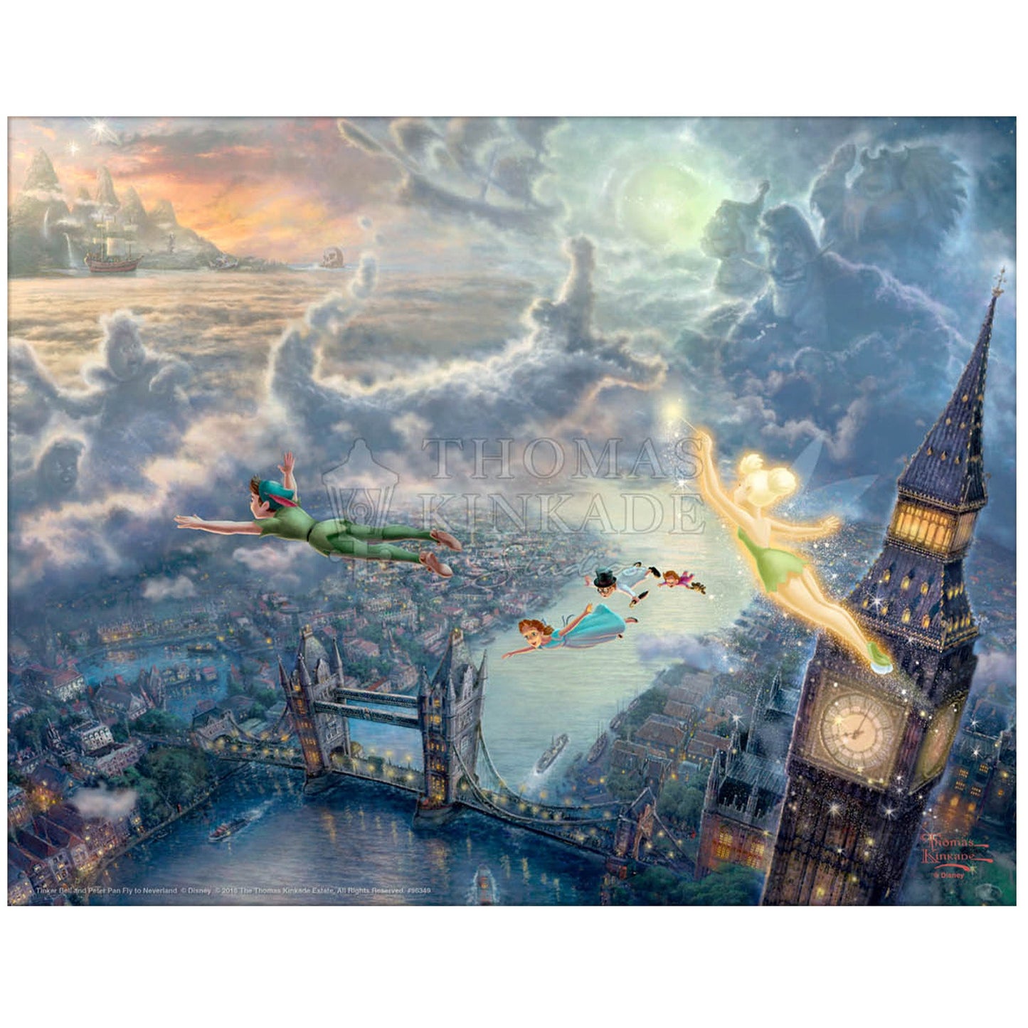 Peter Pan "Fly to Neverland" Thomas Kinkade Framed Art Print