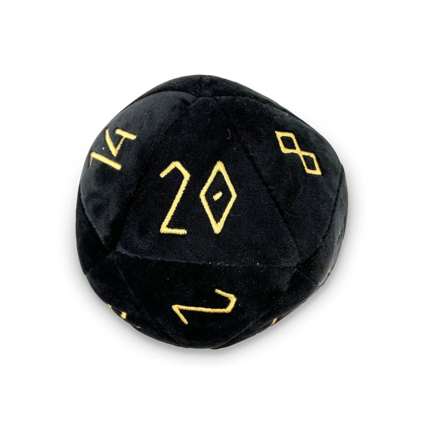 Night Black Plushie Boulder ® 170mm D20 Plush Soft Dice