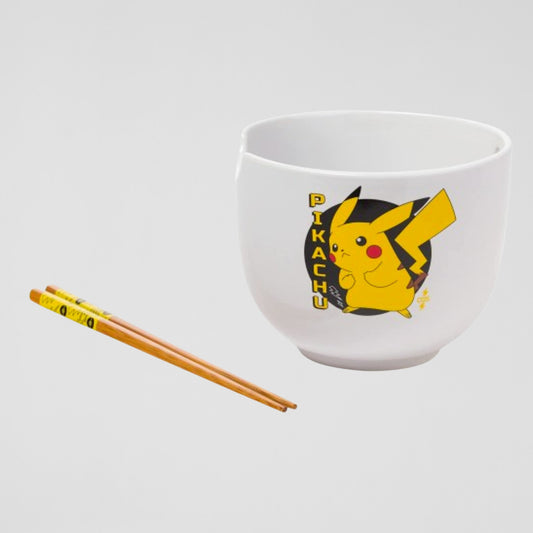 Pikachu Pokemon 5" Ceramic Bowl with Chopsticks