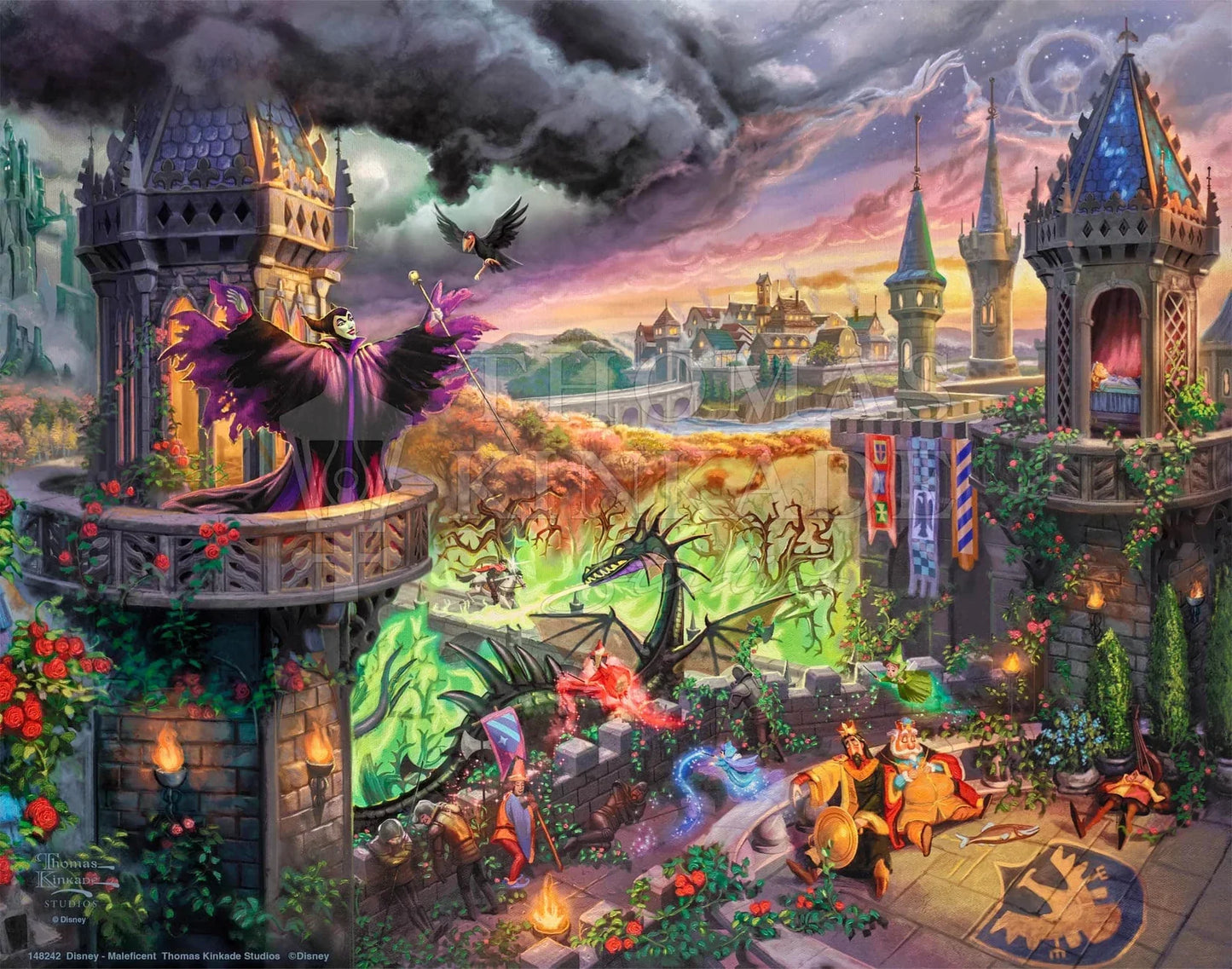 Sleeping Beauty's Maleficent Thomas Kinkade Framed Art Print