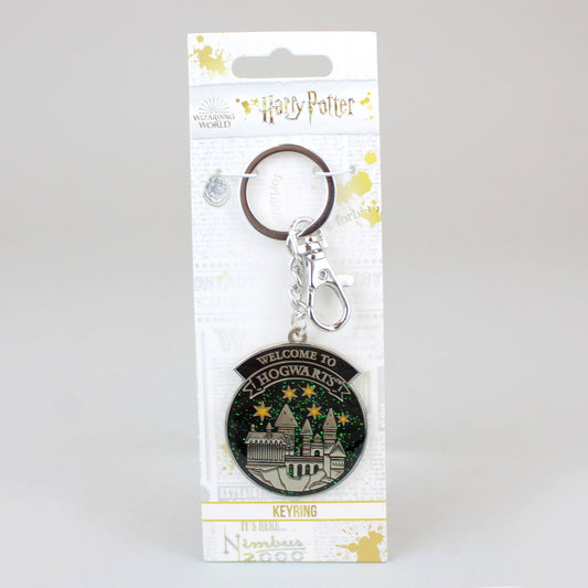 Welcome to Hogwarts (Harry Potter) Silver Plated Sparkle Keychain