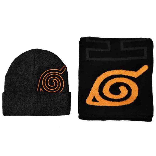 Naruto Beanie Hat & Scarf Set Hidden Leaf Village