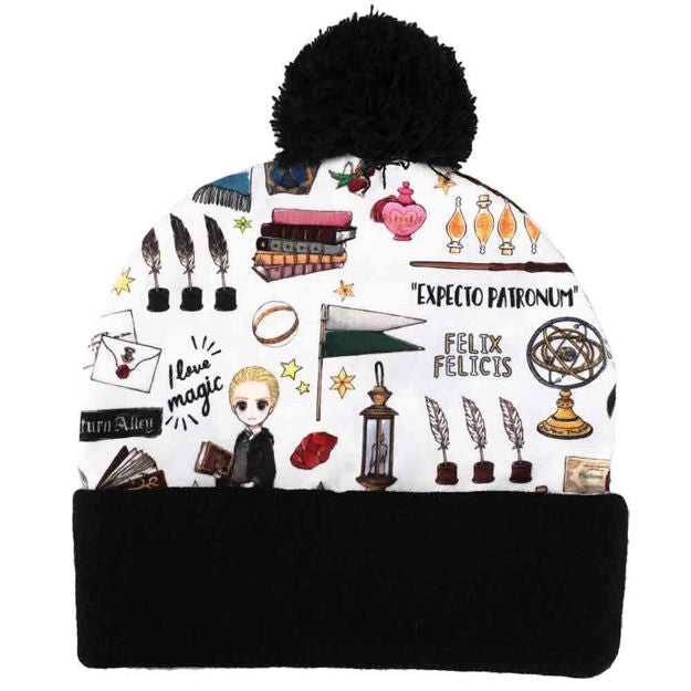 Harry Potter Kawaii Anime Style Embroidered Cuff Beanie Hat