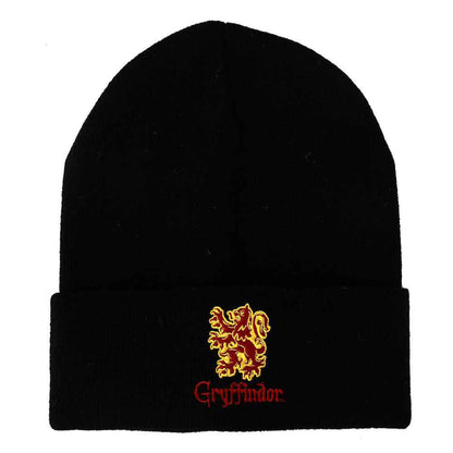 Harry Potter Gryffindor Crest Embroidered Black Beanie Hat