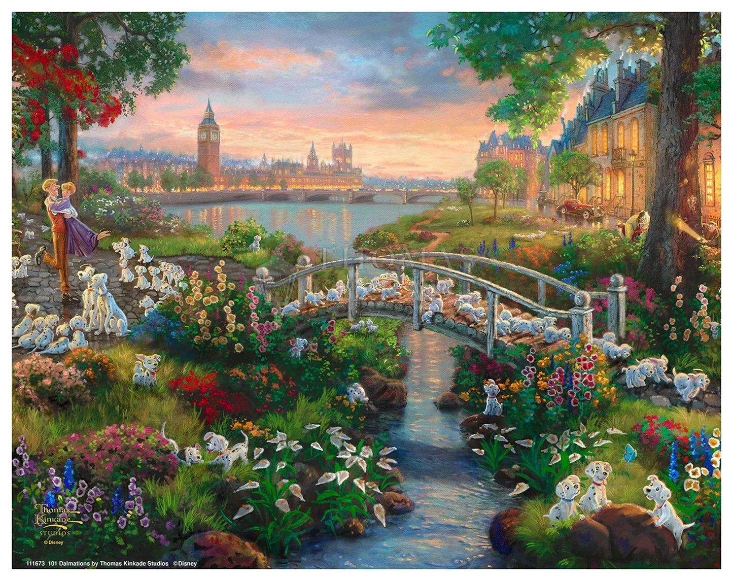 101 Dalmations Disney Thomas Kinkade Framed Art Print
