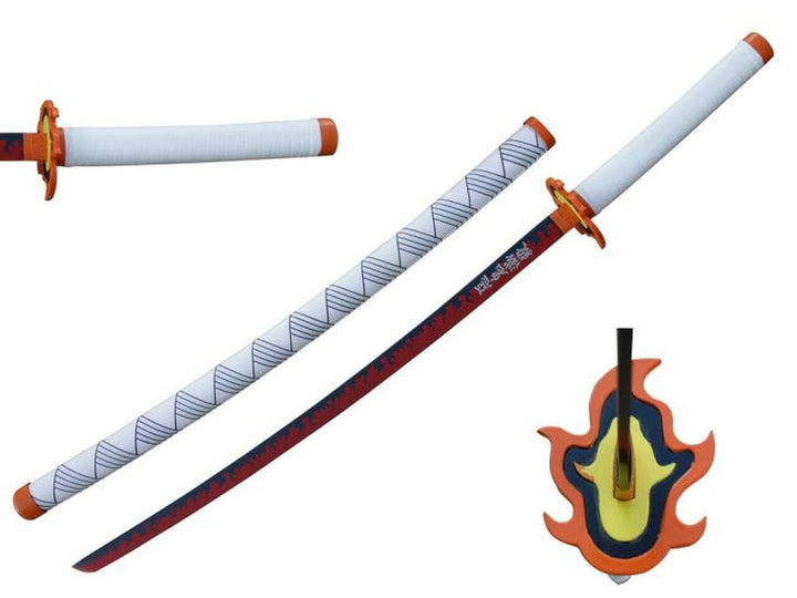 Rengoku Demon Slayer Sword Deluxe Metal Replica Katana