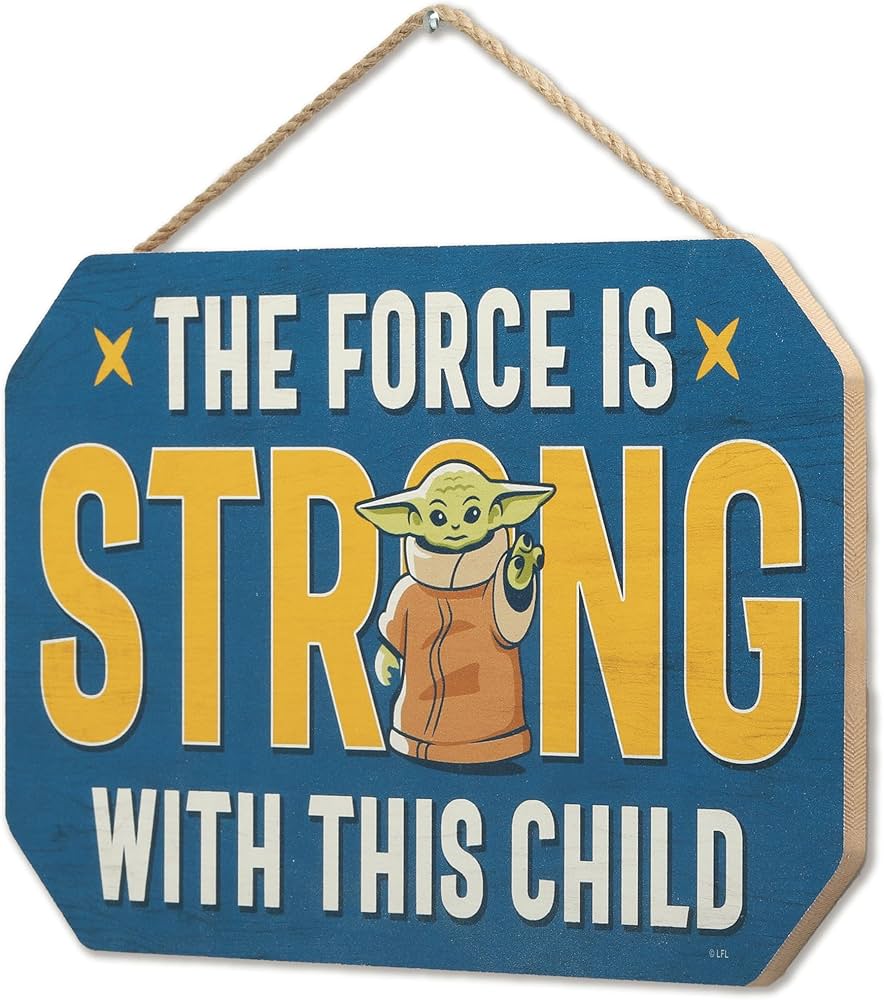 Star Wars The Mandalorian Grogu The Force Is Strong Wood Wall Decor