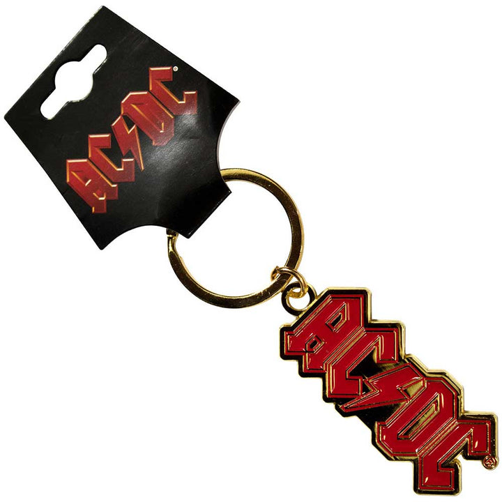 AC/DC Band Logo Gold Keychain