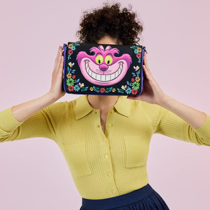 Loungefly Disney Alice in Wonderland Cheshire Cat Tulgey Wood Crossbody Bag