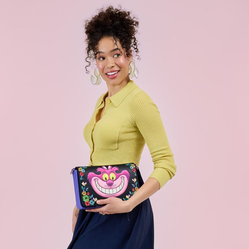 Loungefly Disney Alice in Wonderland Cheshire Cat Tulgey Wood Crossbody Bag
