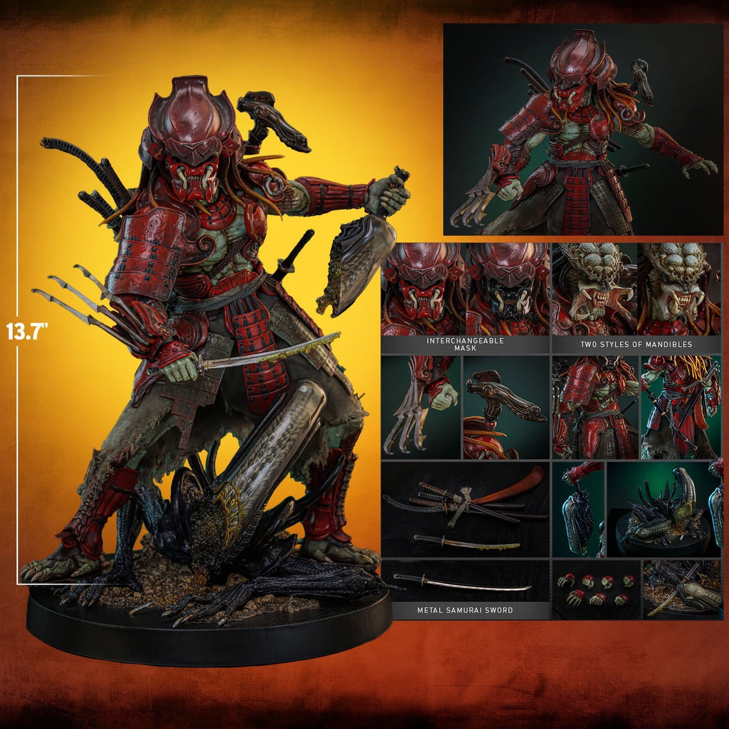 Akaoni Samurai Predator Sixth Scale Figure By Hot Toys