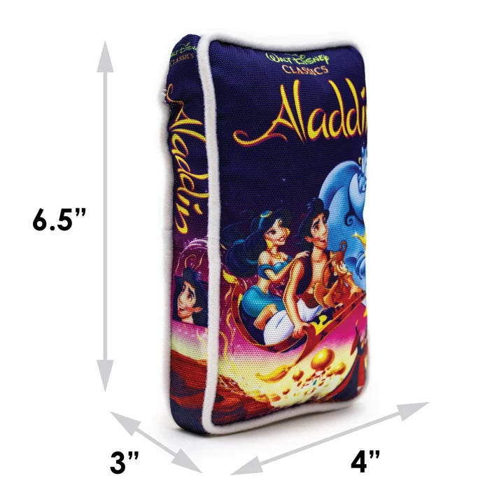 Disney Aladdin VHS Tape Squeaker Plush Dog Toy