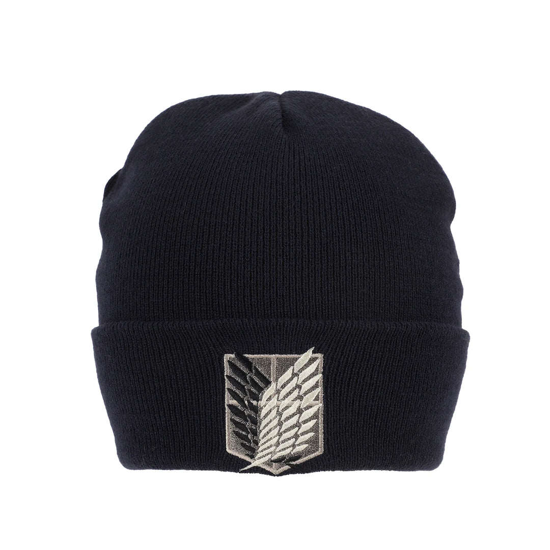Attack On Titan Embroidered Survey Corps Logo Cuff Navy Beanie