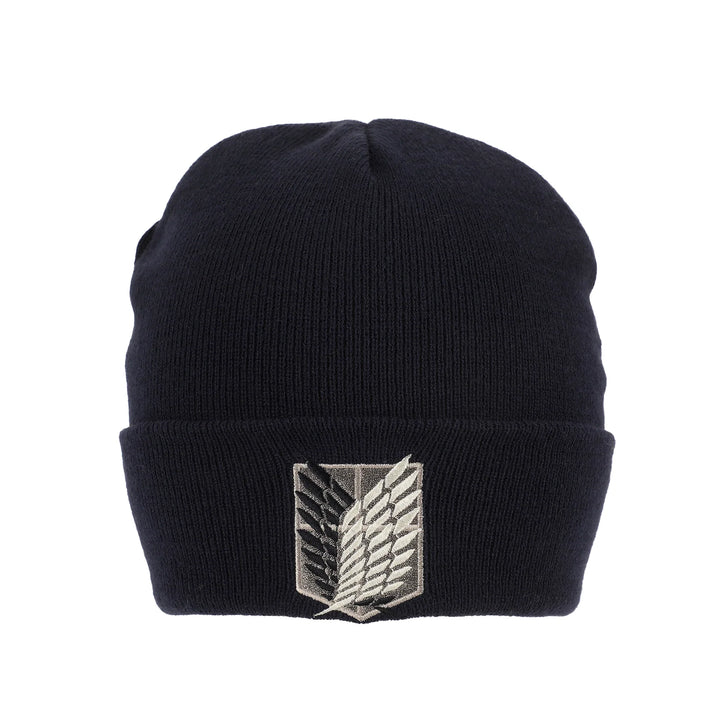 Attack On Titan Embroidered Survey Corps Logo Cuff Navy Beanie
