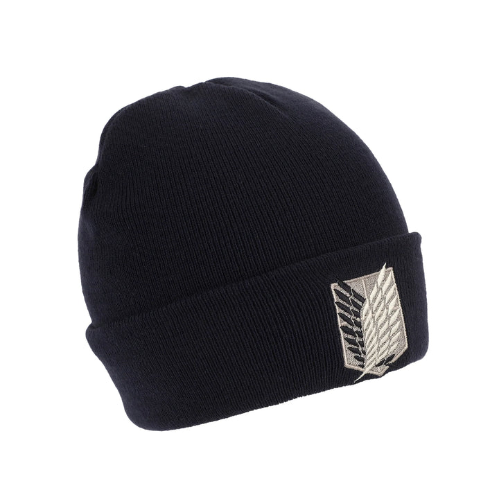 Attack On Titan Embroidered Survey Corps Logo Cuff Navy Beanie