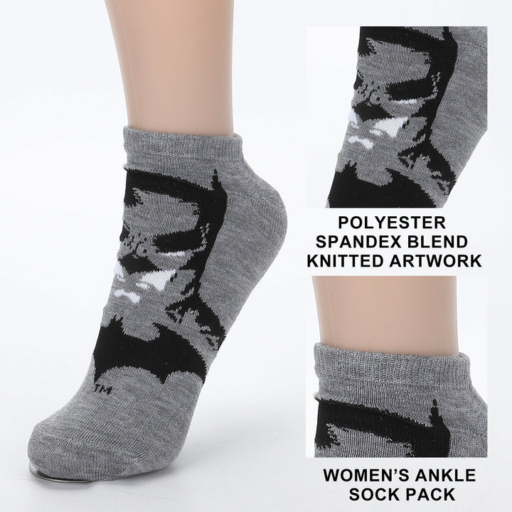 Batman Logos Women’s 5-Pair Pack Ankle Socks