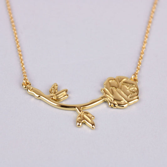 Beauty & The Beast Enchanted Rose Disney Couture Necklace