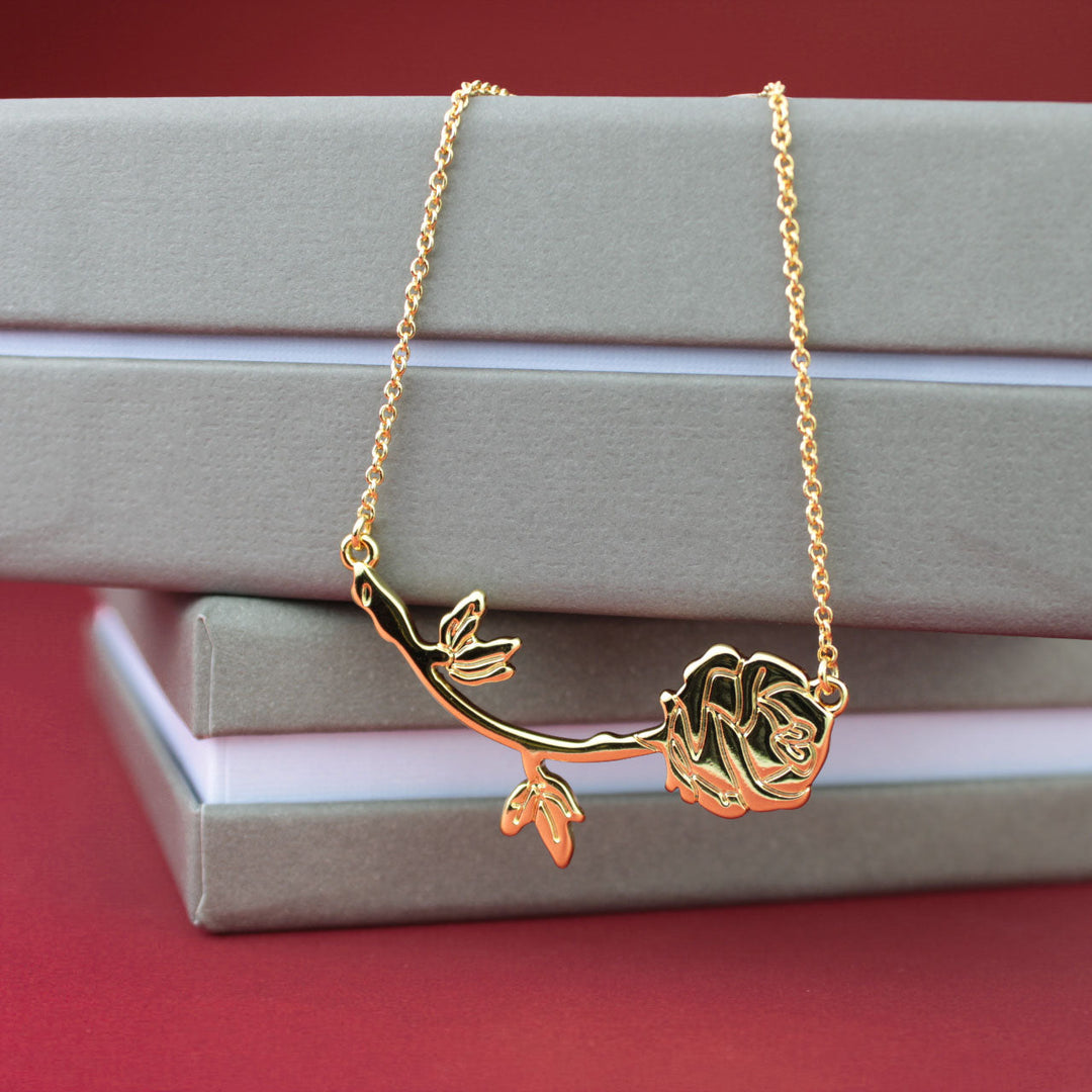 Beauty &amp; The Beast Enchanted Rose Disney Couture Necklace