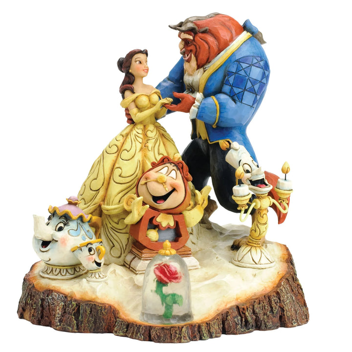 Beauty &amp; The Beast Carved by Heart Jim Shore Disney Traditions Statue