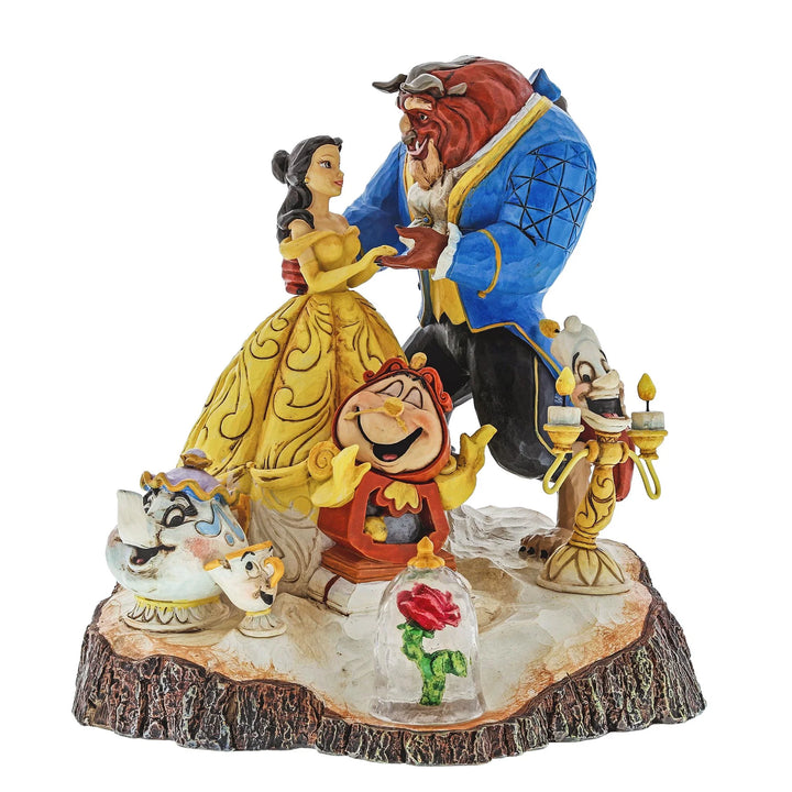 Beauty &amp; The Beast Carved by Heart Jim Shore Disney Traditions Statue