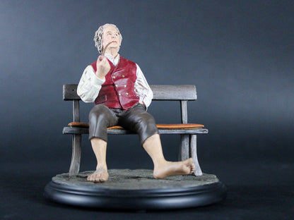 Lord of the Rings Bilbo Baggins Sitting on the Bench Mini Statue by Weta Workshop