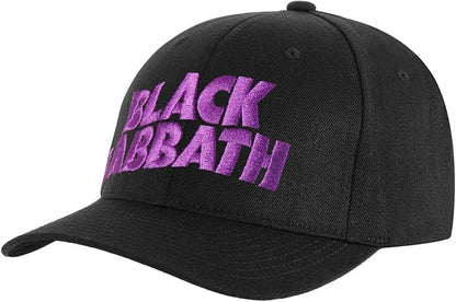 Black Sabbath Embroidered Purple Logo Snapback Trucker Hat